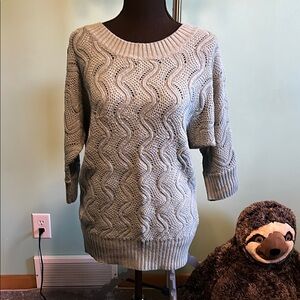 Maurices Green Crew Neck Sweater with Cable Knit Design